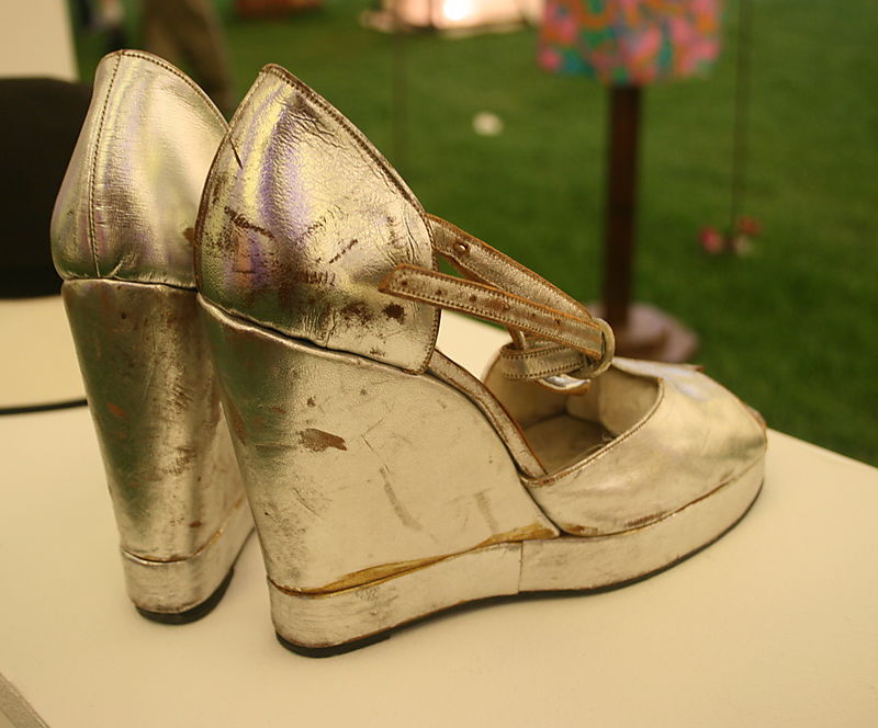 Silver costume shoes